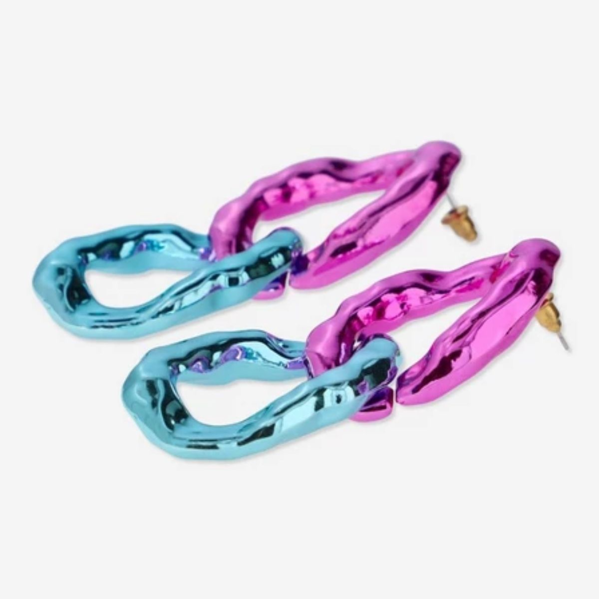 Earrings Doublehoop Ovalrebel Bluepurple