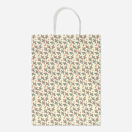 Gift Bag Craft Holly Print 25 X 33 Cm