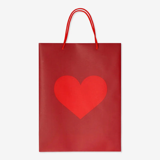 Bag Shop Red with Heart 33 X 25 X 11 Cm