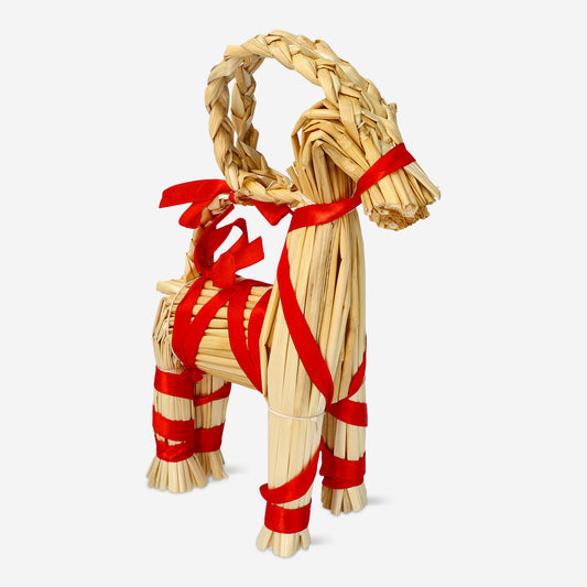 Christmas Goat with Red Strings Straw