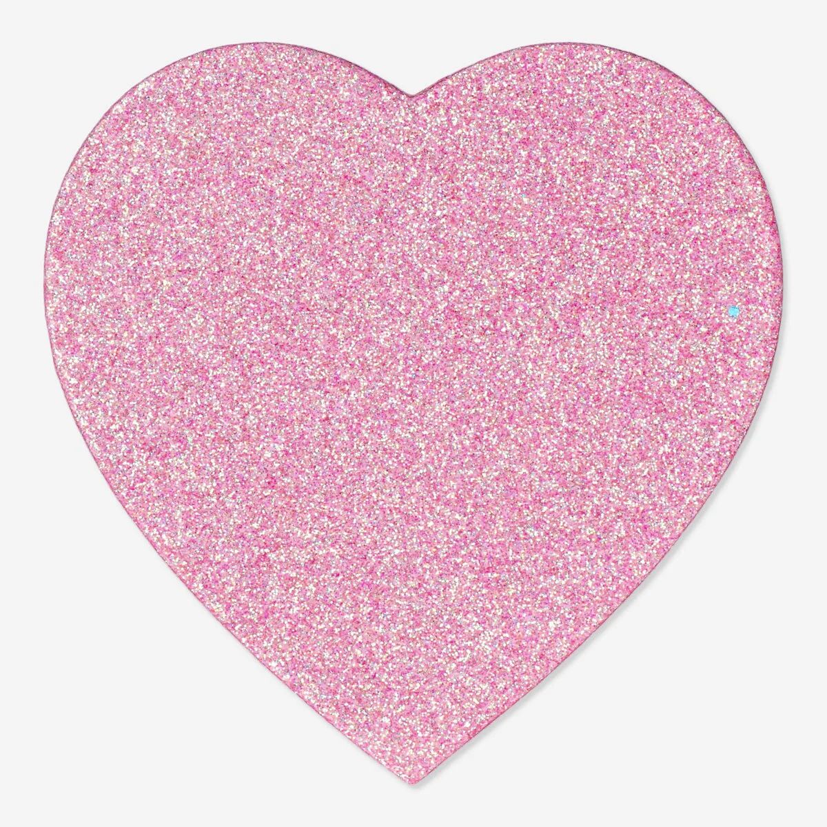 Gift Box Shaped Heart Pink Glitter 18,5