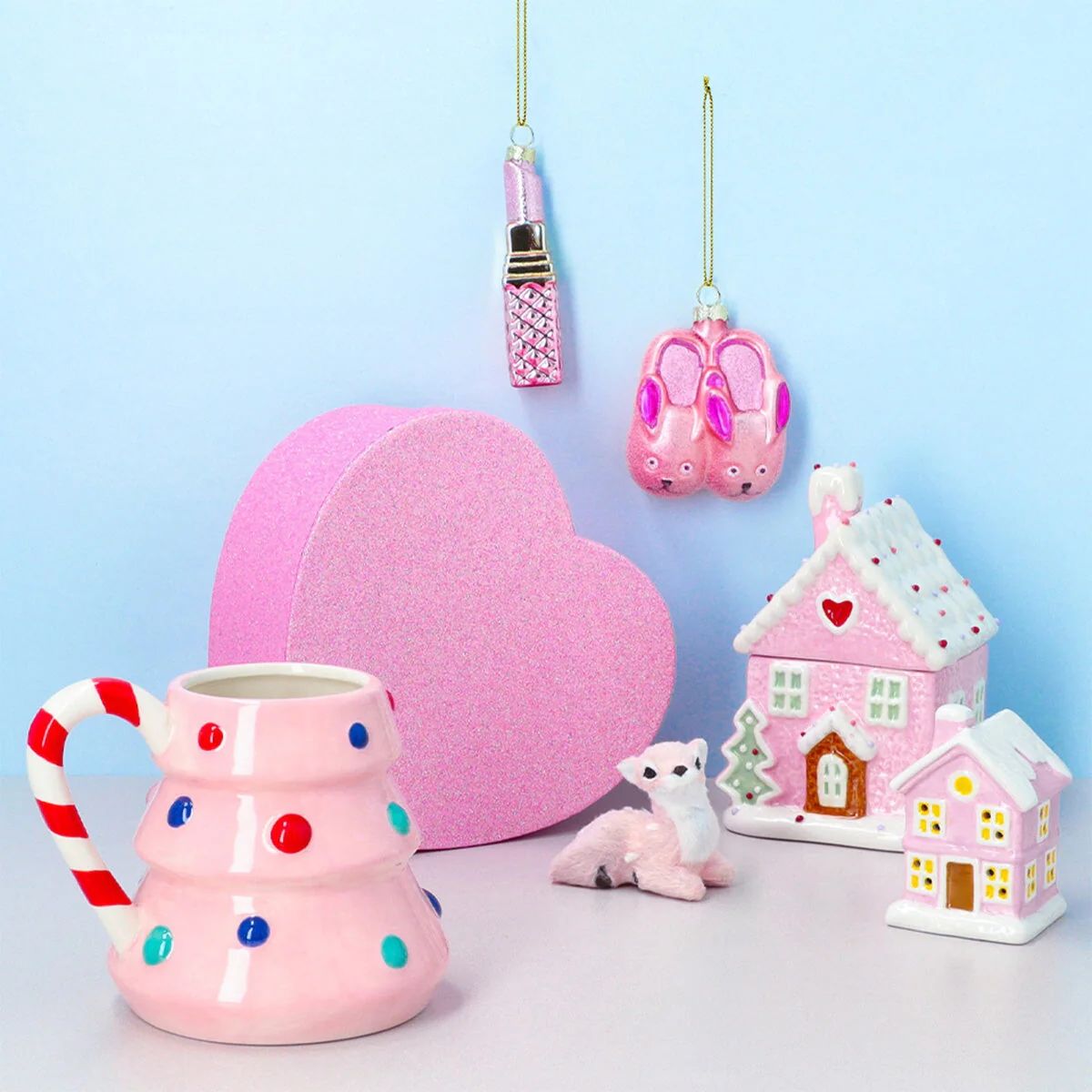 Gift Box Shaped Heart Pink Glitter 18,5 – Flying Tiger