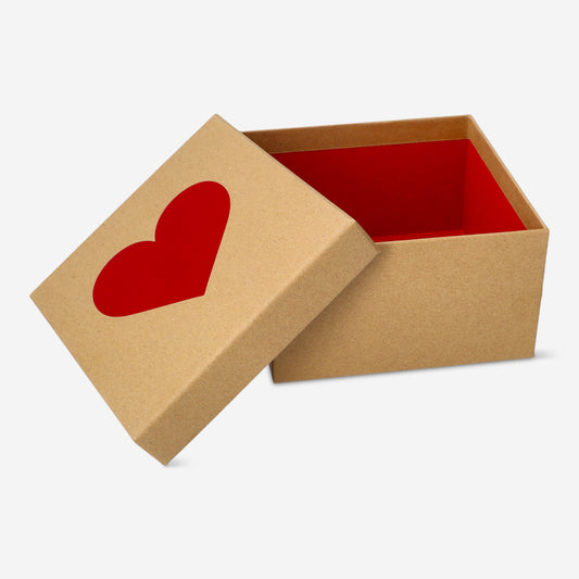 Giftbox Crft Heartprint Small14,5X14,5X8