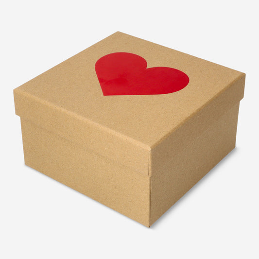 Giftbox Crft Heartprint Small14,5X14,5X8