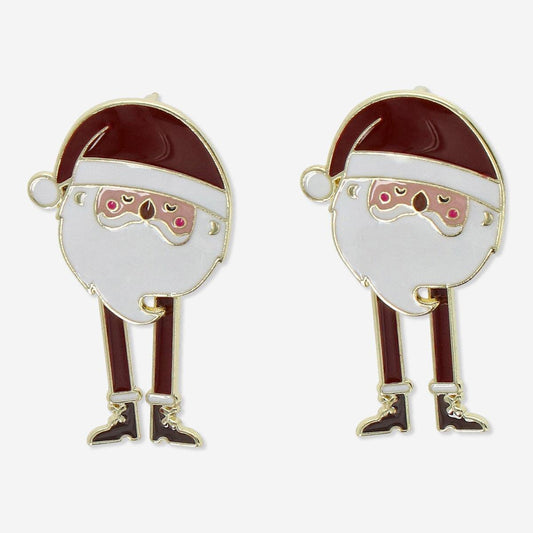 Earrings with Studs Santa Mov Legs Brwn Bts