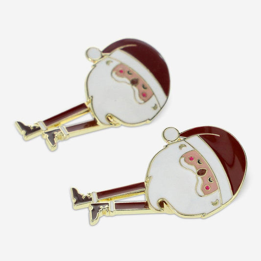 Earrings with Studs Santa Mov Legs Brwn Bts