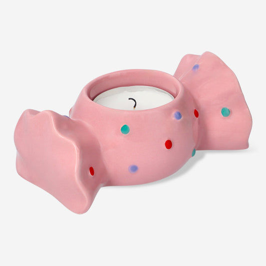 Tealight Holder Candy Shaped Pink&Gr(In)