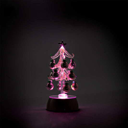 Christmas Tree W. 12 Baubles Glass Pink