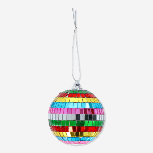 Bauble Disco Ball Multi Color Glass (In)