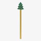 Pencil with Gold with Christmas Tree Wood (In)