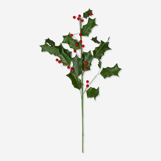 Artificial Holly Branch 30 Cm