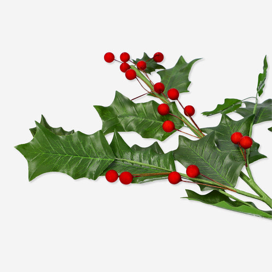 Artificial Holly Branch 30 Cm