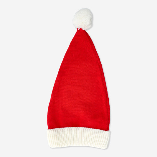 Hat Santa Red Knitted Kids One Size