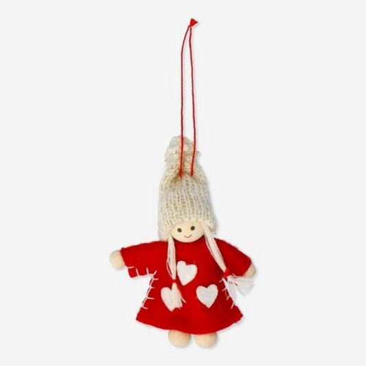 Ornaments Elfs In Dress Red & Grey 4 Mix