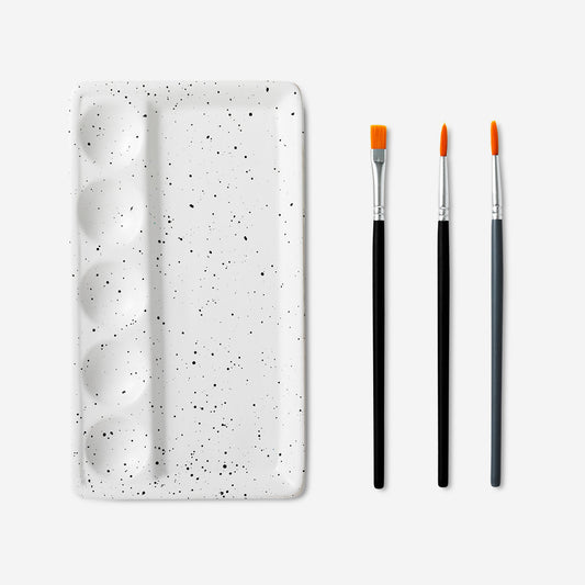 Ceramic Paint Palette & Brush Set