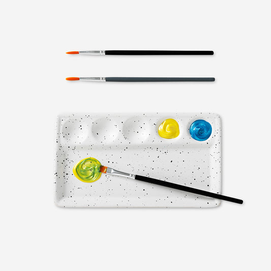 Ceramic Paint Palette & Brush Set