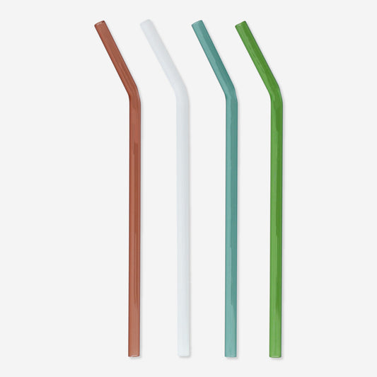 Strawglass 23Cm Bend 4Pc/Setgr/Wh/Br(In)