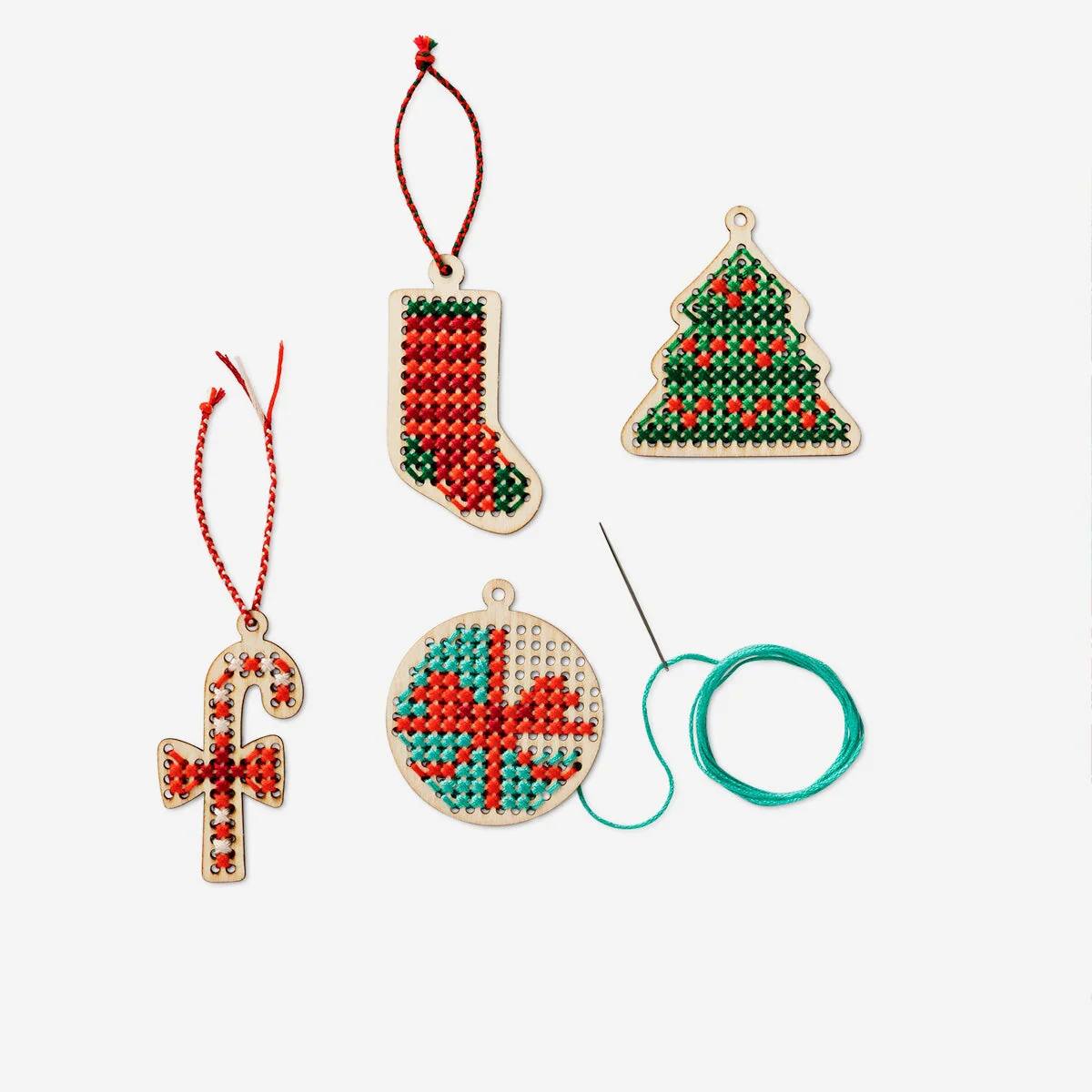 Diy Xmas Ornament Cross Stitchin Woodfun