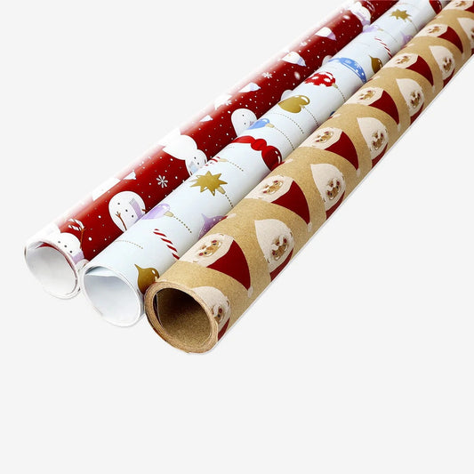 Wrappaper Snowmn,Santa,Ornment 3X70Cmx3M