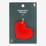 Gift Tag Heart Red 10 Pcs 6 Cm