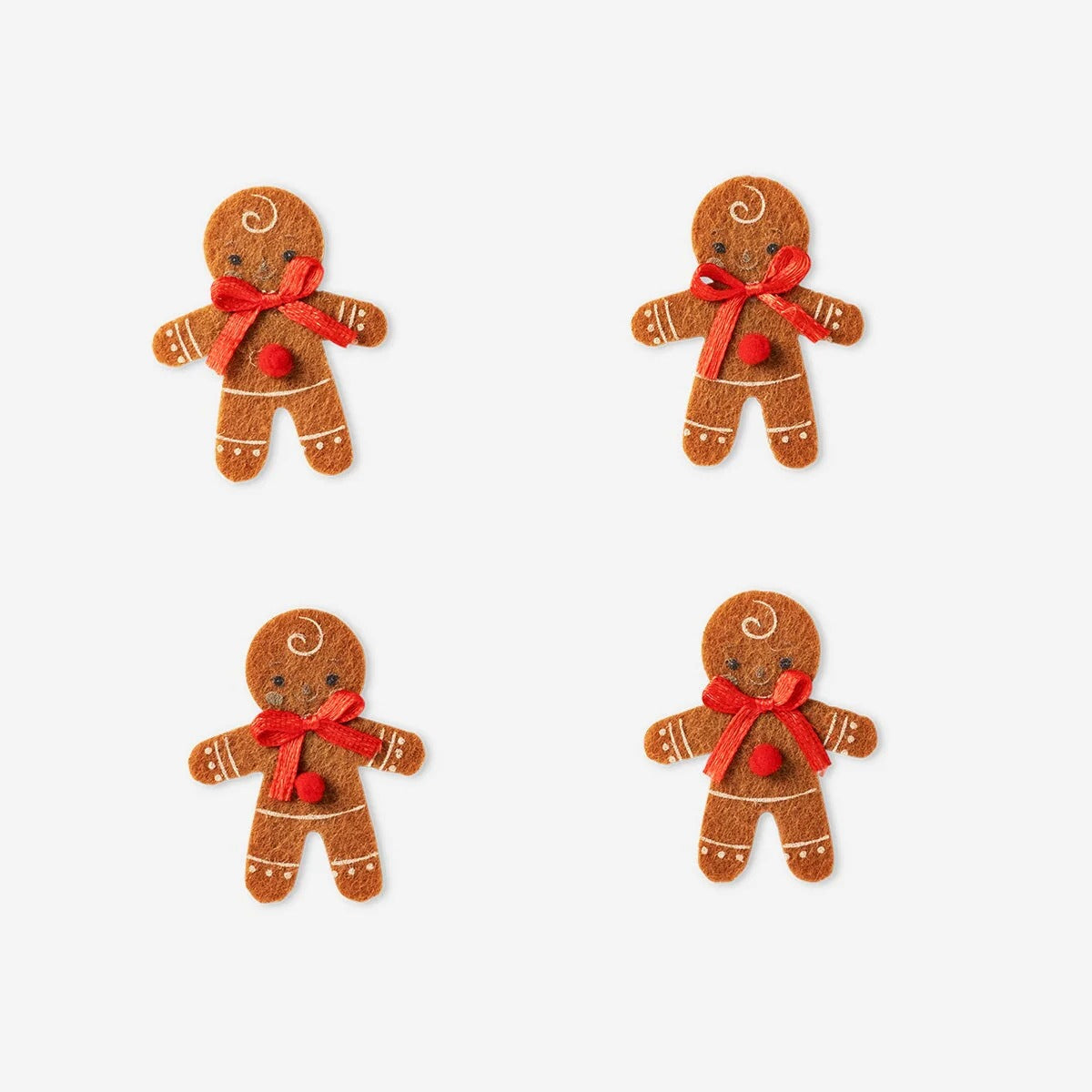 Decoration Stckerfelt Gingerbreadman 4Pc