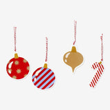 Gift Tag Candy Cane And Ornament 4 Pcs