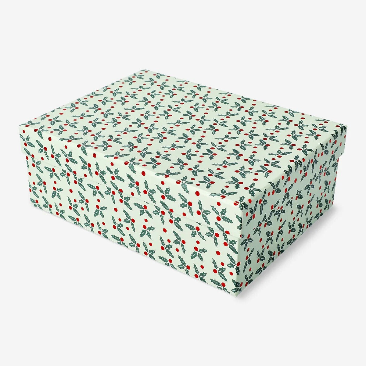 Gift Box Holly Print Large 21X16X7,5Cm