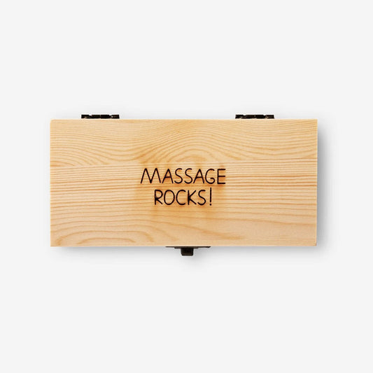 Massage Hot Stone Natural W Text 6Pc Set