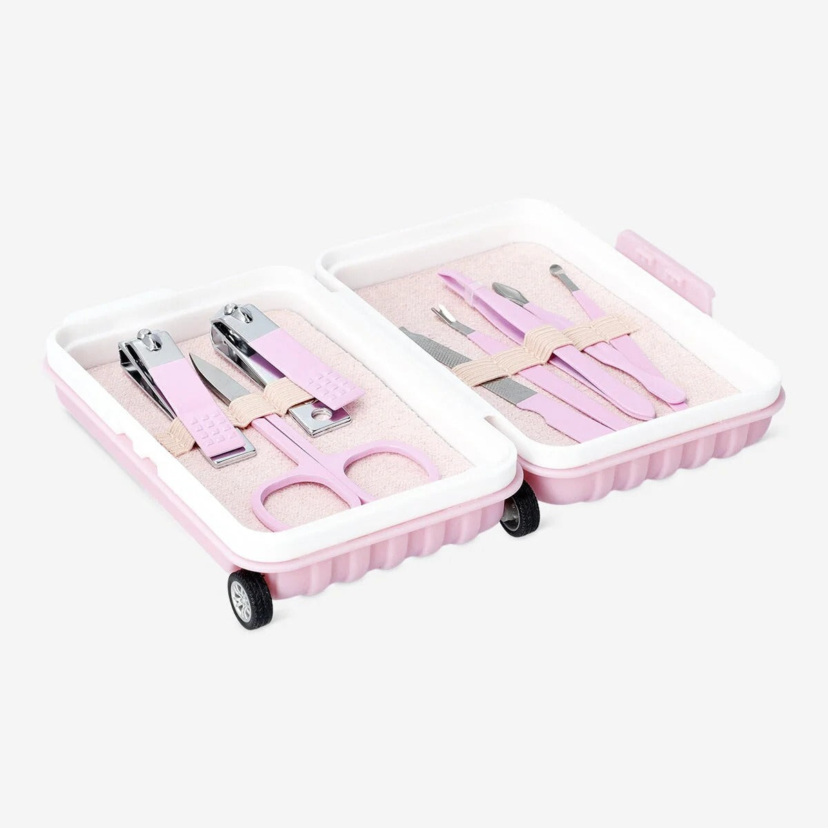 Manicure Kit In Mini Suitcase Wheels 8Pc