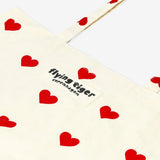 Tote Bag Canvas W. Red Hearts