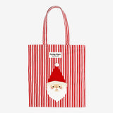 Tote Bag Striped W. Santa Print