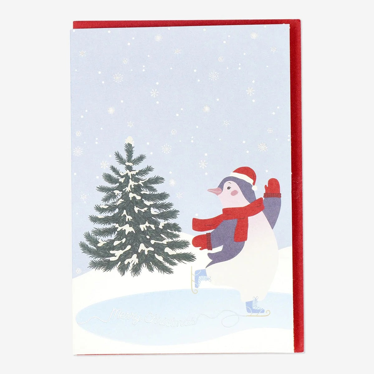 Card W Envelope Xmas Penguins (In)