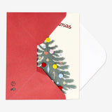 Card W Envelope Xmas Pom Pom Tree (In)