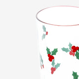 Drinkingglass 220Ml Holly Green And Red