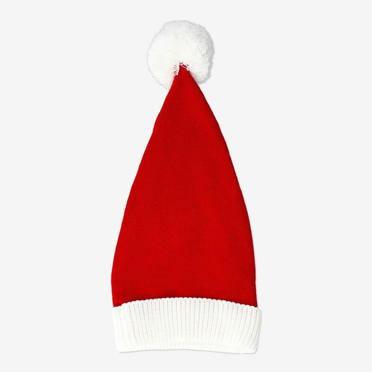 Hat Santa Red Knitted Kids One Size