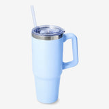 Tumbler W Handle And Straw 880Ml Blue