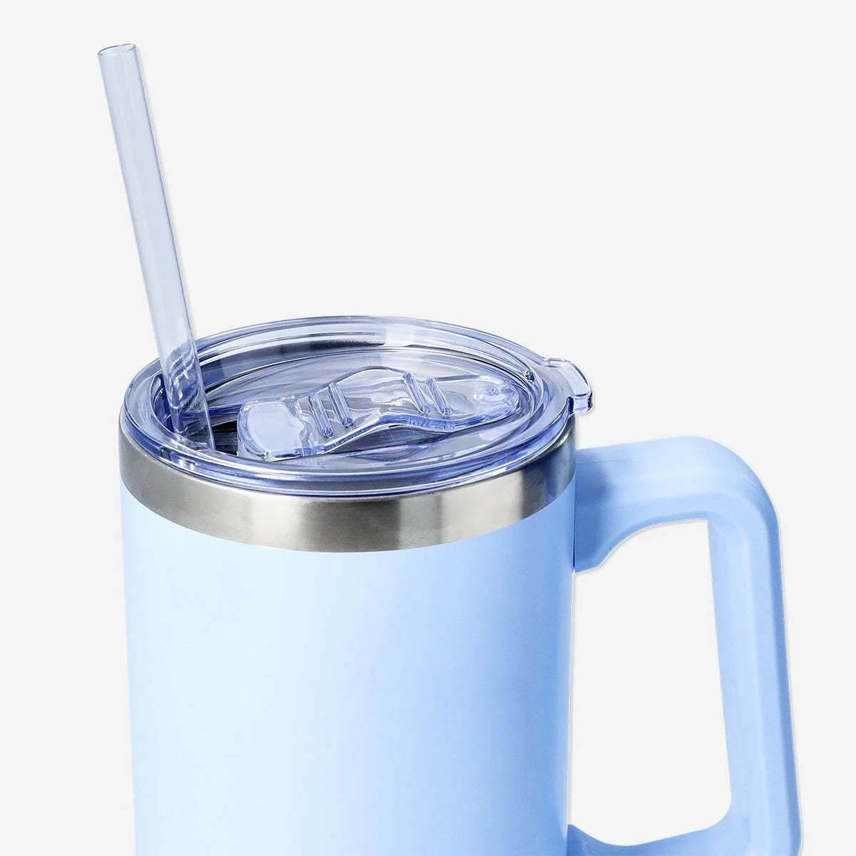 Tumbler W Handle And Straw 880Ml Blue