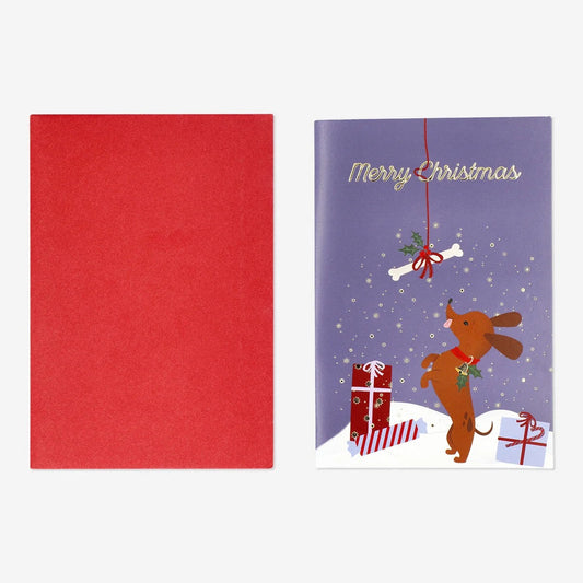 Card W Envelope Christmas Dog (In)