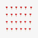Pegs Heart W Numbers 24 Pcs