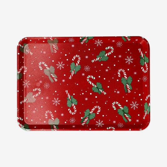 Tray Small With Candy Cane Print 30.7X21