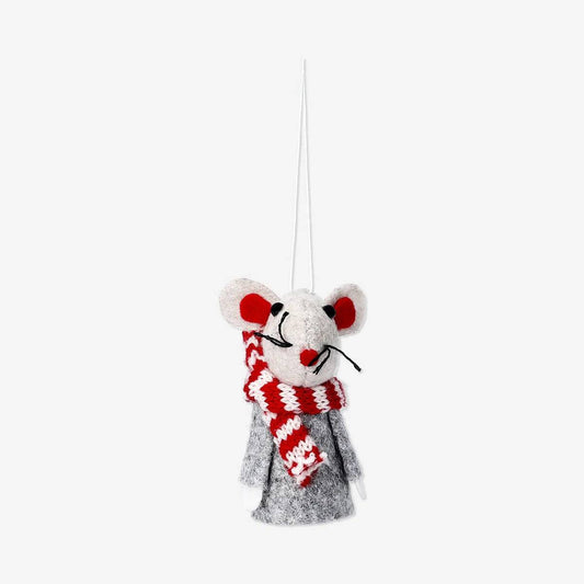 Mouse W Scarf Grey Small