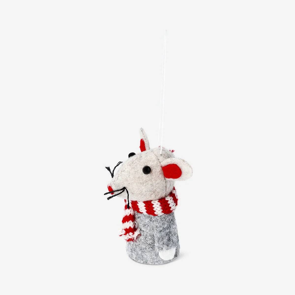 Mouse W Scarf Grey Small