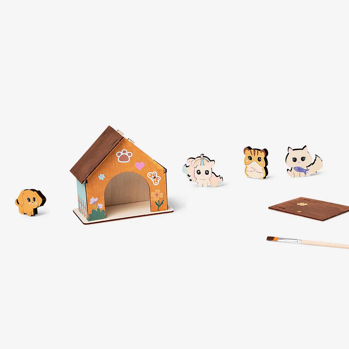 Paint Your Own Pet House W Figures