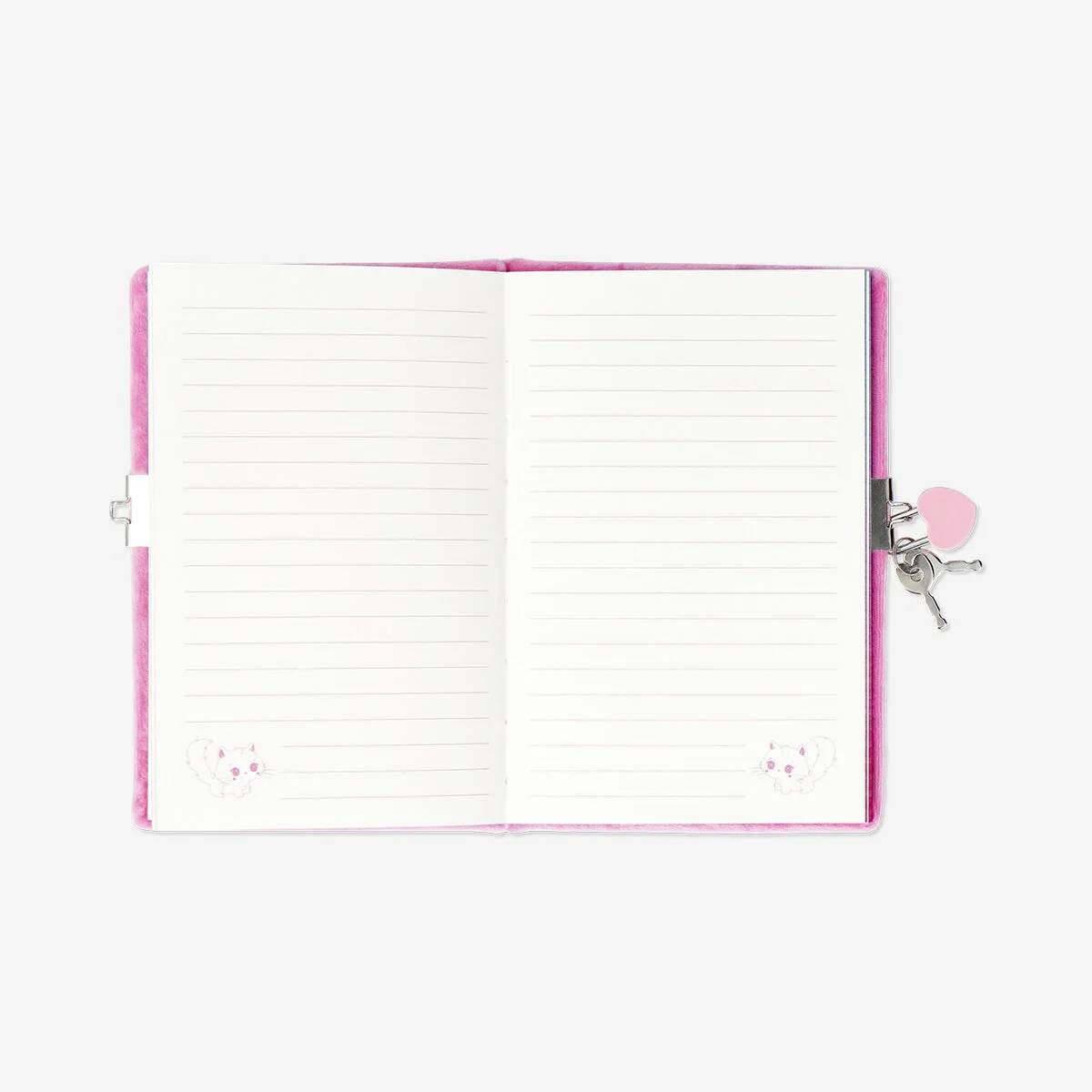 Diary W Lock Superfleece Cat