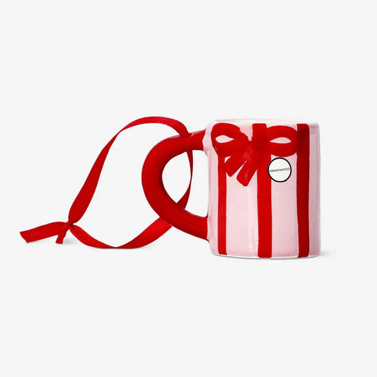 Ornament Mini Mug W Bow (In)