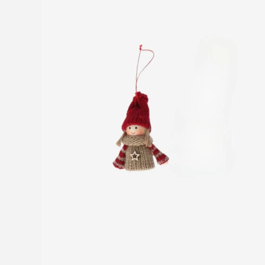 Ornament Elfs Red N Beige Hat 2 Mix