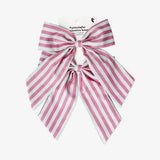 Bow Clip Decoration 2 Pcs Pink Stripe