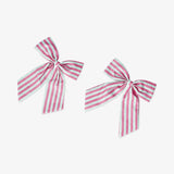 Bow Clip Decoration 2 Pcs Pink Stripe