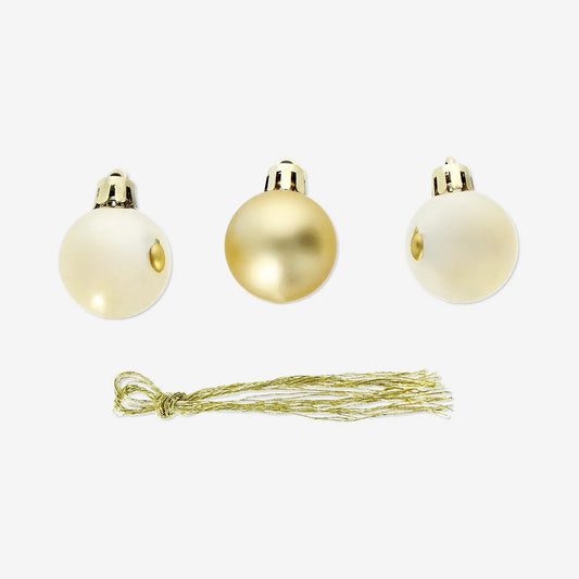 Baubles Gold Plastic Small 16 Pcs (In)