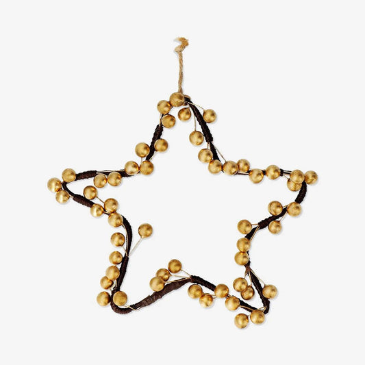 Wreath Star For Door Gold